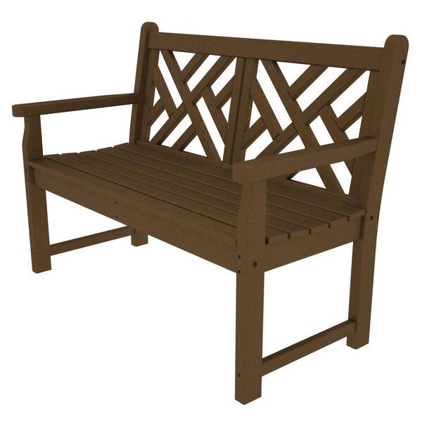 POLYWOOD Chippendale 48 in. Teak Patio Bench