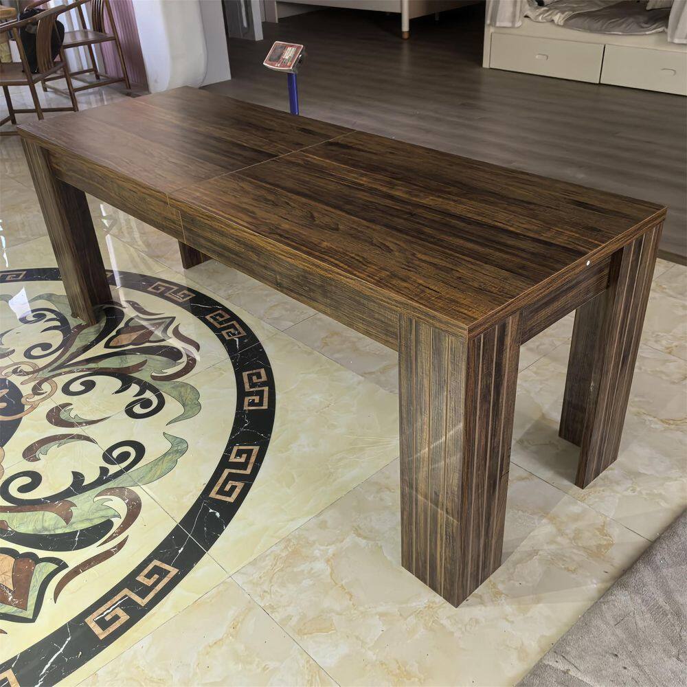 Halseey 78.7 in. Long Rectangular Rustic Brown Wood Computer Desk, Two Person Desk Dual Workstation for Home Office