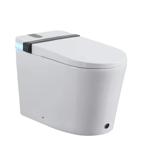 Elongated Bidet Toilet 1.28 GPF in White with Bidet Wash, Auto Open and Close, Foam Shield