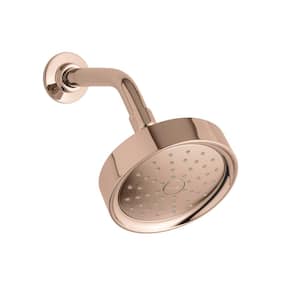 Purist 1-Spray Patterns 5.5 in. Wall Mount Fixed Shower Head in Vibrant Rose Gold