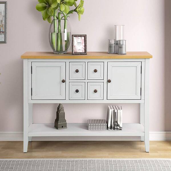 pedkit Sideboard Drawer Cabinet Console Table with Storage Hill Range Grey 90x40x80 cm Solid Pine Wood 