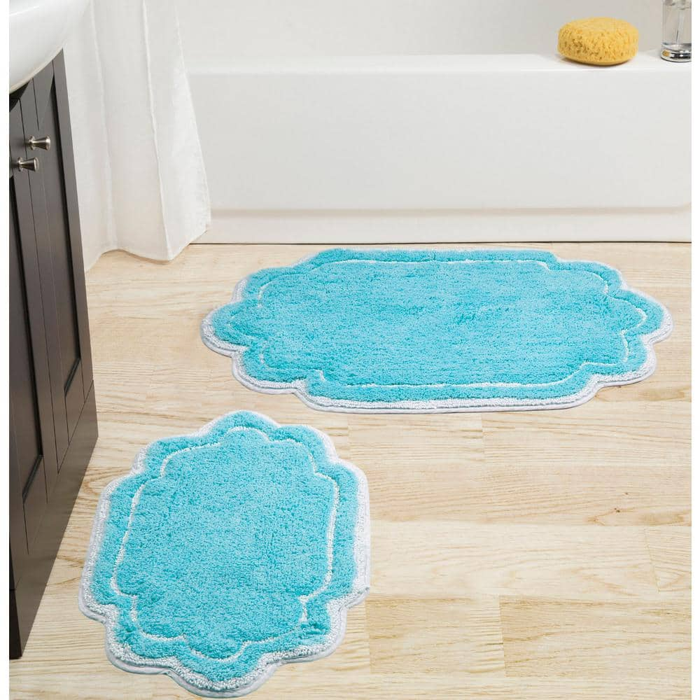 Spa Blue Bri Bath Rug Collection