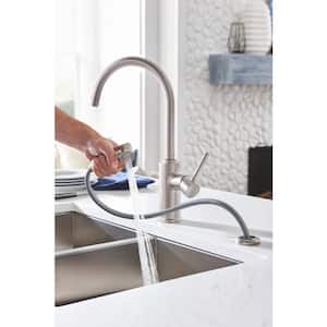 KOHLER Setra Single-Handle Semi-Professional Kitchen Sink Faucet with Soap  Dispenser in Matte Black K-R29343-SD-BL - The Home Depot