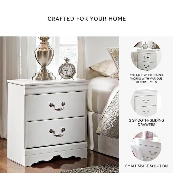 Signature DESIGN BY ASHLEY Anarasia White 2 Drawer 20.28 in. W