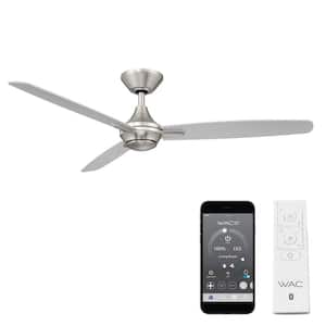 Blitzen 54 in. Indoor and Outdoor Brushed Nickel Smart Compatible Ceiling Fan with Remote Control
