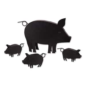 stepping stones clipart black and white pig