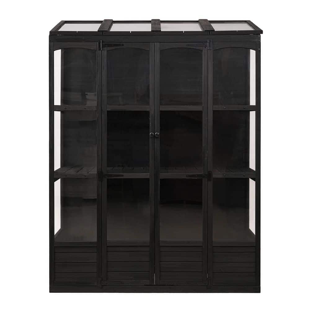 4 ft. W x 2 ft. D x 6 ft. H Wood Black Walk-in Greenhouse with 4 Skylights and 2 price history on PriceWatchPro