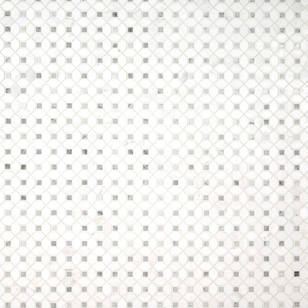 Bianco Dolomite Polished Marble 12x12 Mosaic Tile