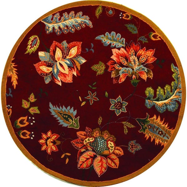 SAFAVIEH Chelsea Red 4 ft. x 4 ft. Round Floral Area Rug