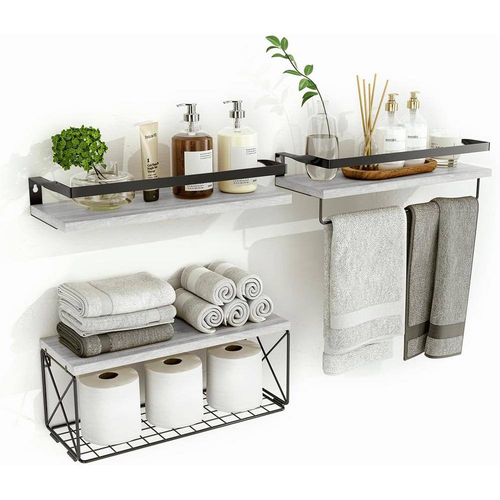 15.7 in. W x 6 in. D x 5 in. H White Decorative Wall Shelf, Bathroom Shelve