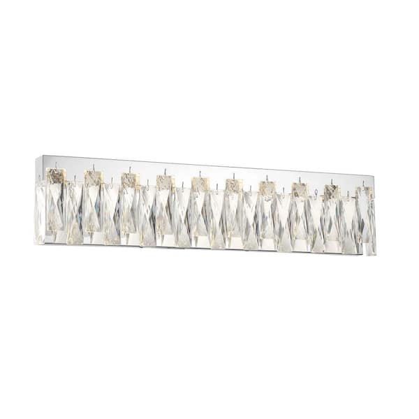 George Kovacs Curio 25 in. 1-Light Chrome LED Vanity Light Bar with Clear Beveled Crystal