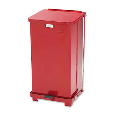 Defenders 12 Gal. Red Square Step-On Medical Trash Can