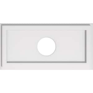 20 in. W x 10 in. H x 4 in. ID x 1 in. P Rectangle Architectural Grade PVC Contemporary Ceiling Medallion