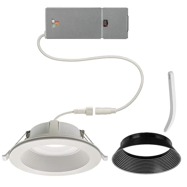 Commercial Electric 6 in. Canless Integrated LED Recessed Light Trim with Night Light 900 Lumens Adjustable CCT Reduces Glare (12-Pack)