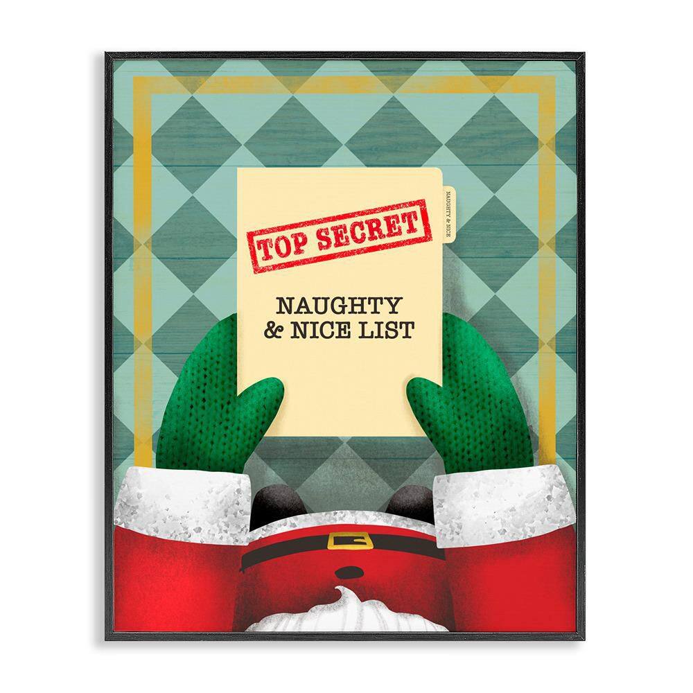 Top Secret Santa List by Jilly Jack Designs Framed Giclee Art Print Typography 30 in. x 24 in. price history on PriceWatchPro