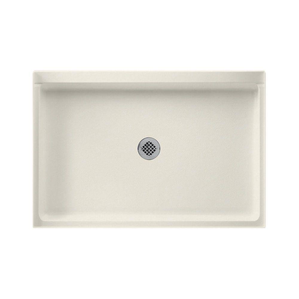 Swan Swanstone 48 In L X 32 In W Alcove Shower Pan Base With Center   Glacier Swan Shower Pans Sf03248md 121 64 1000 