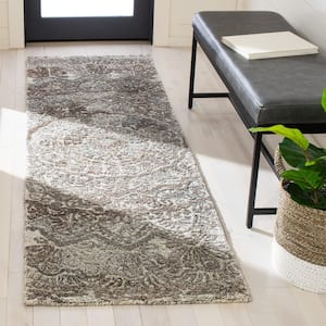 Marquee Gray/Ivory 2 ft. x 6 ft. Floral Oriental Runner Rug