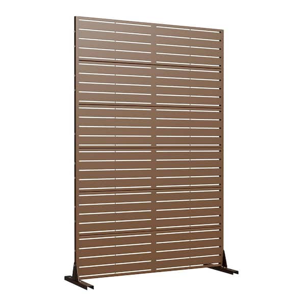 Dovelina 2-Piece 47 in. x 72 in. Brown Textured Metal Garden Screens Outdoor Privacy Screen