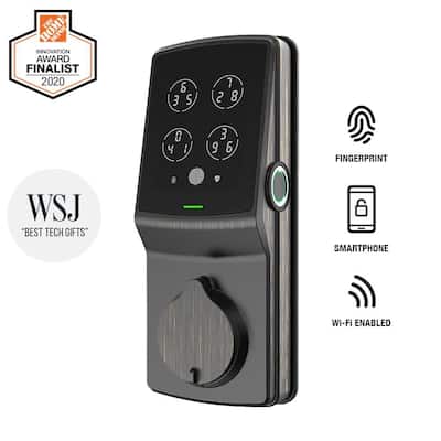 Secure PRO Venetian Bronze Smart Lock Deadbolt with 3D Fingerprint and Wi-Fi (Works with Alexa and Google Home)