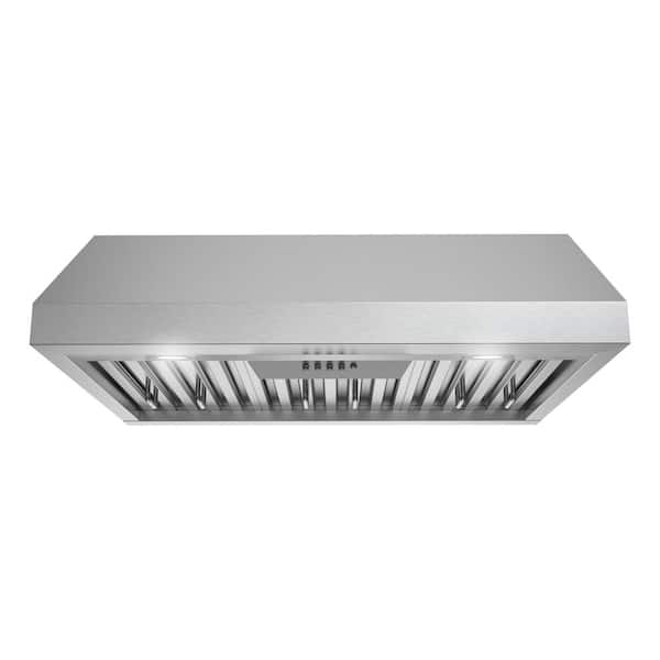 30 in. 406 CFM Loculi Ducted Under Cabinet Range Hood in Stainless Steel,Baffle Filters, Push Button Control, LED Lights
