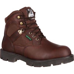 Men's Homeland Waterproof Work Boot - Steel Toe - Brown Size 12(W)