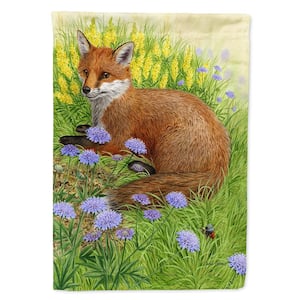11 in. x 15-1/2 in. Polyester Springtime Fox Garden Flag 2-Sided 2-Ply