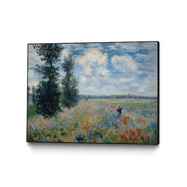 Unbranded 32 in. x 24 in. "Poppy Field" by Claude Monet Framed Wall Art