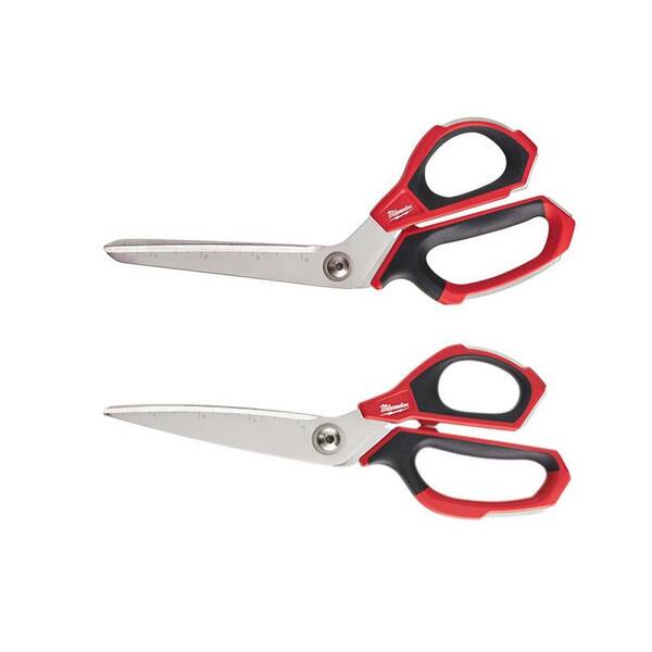 Scissors Straight Offset Iron Carbide Cutting Edges Metal Handle Tool Heavy Duty 