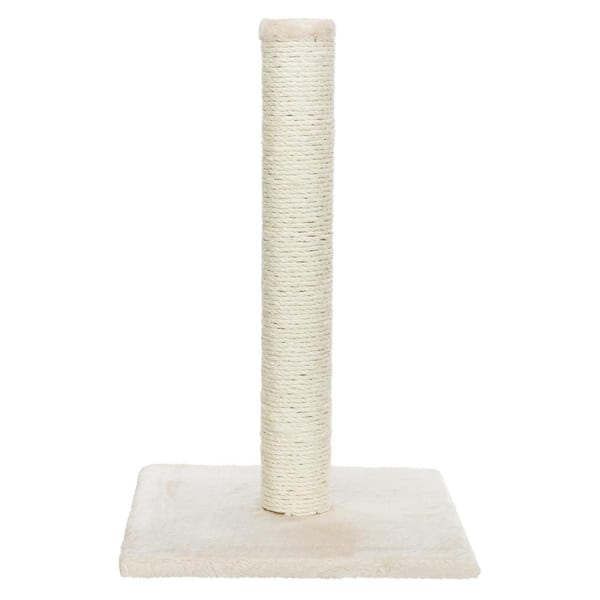 Parla Cat Scratching Post : For Indoor Cats : Plush Covered Base and Sisal Post : Beige : 24 inches Tall