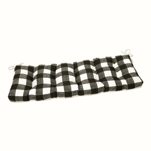 Pillow Perfect Other Rectangular Outdoor Bench Cushion in Black