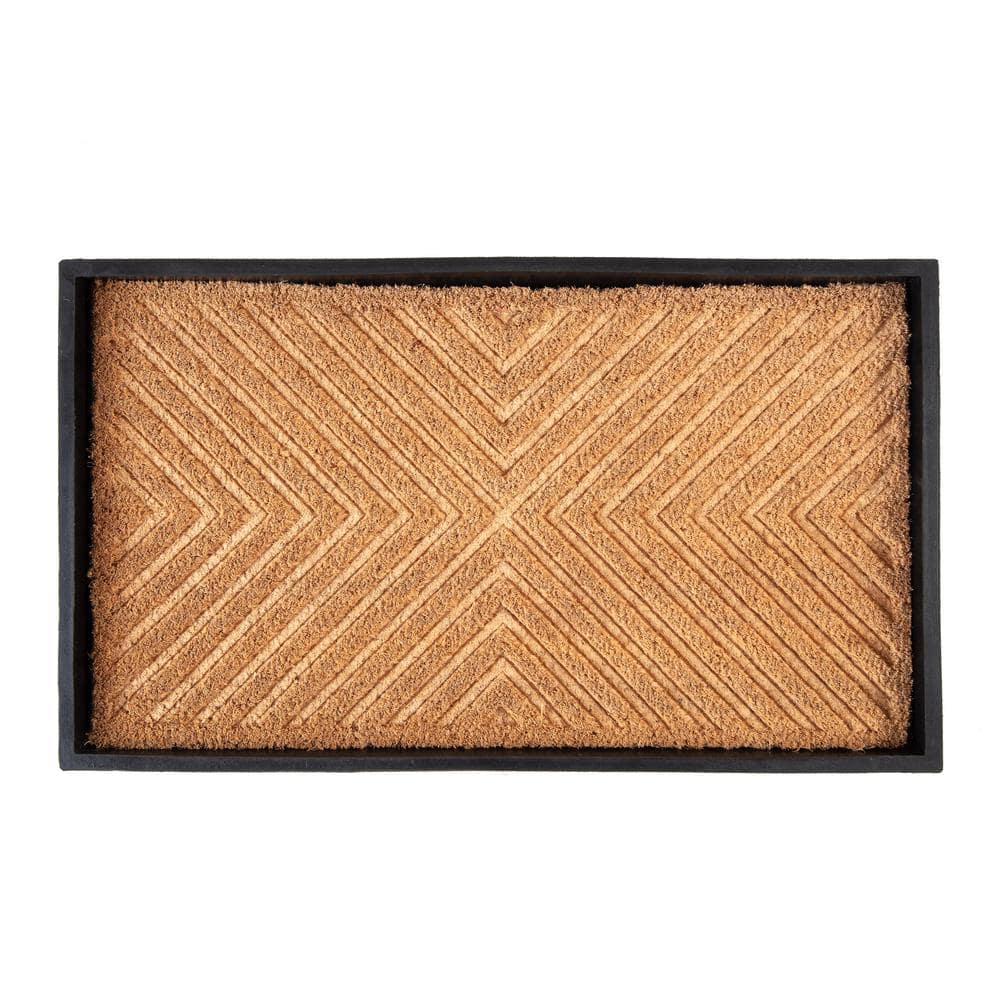 24.5 in. x 14 in. x 1.5 in. Natural & Recycled Rubber Boot Tray with Cross 