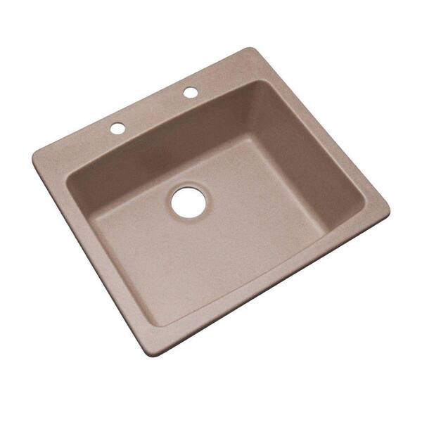 Mont Blanc Northbrook Drop-In Composite Granite 25 in. 2-Hole Single Bowl Kitchen Sink in Desert Sand