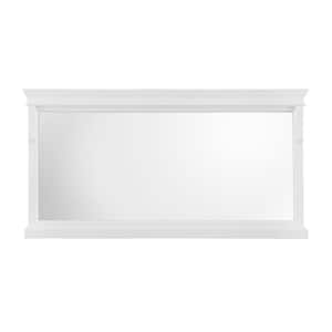 Naples 60 in. W x 31 in. H Rectangular Wood Framed Wall Bathroom Vanity Mirror in White