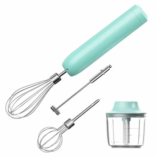 Cordless Hand Mixer with Whisk, Frother Wand and 4-Speed Control for Small Kitchen Prep