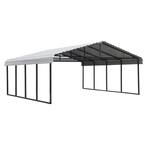 Arrow 20 ft. W x 20 ft. D x 7 ft. H Eggshell Galvanized Steel Carport ...