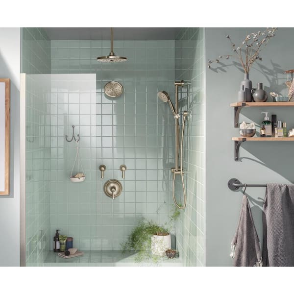 4-Spray Eco-Performance Handheld Hand Shower with Slide Bar in Brushed Nickel