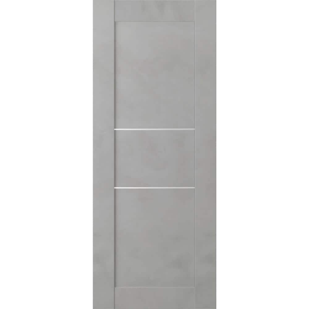 Vona 07 2H 18 in. W x 80 in. H x 1-3/4 in. D 1-Panel Solid Core Light Urban Prefinished Wood Interior Door Slab -  Belldinni, 163763