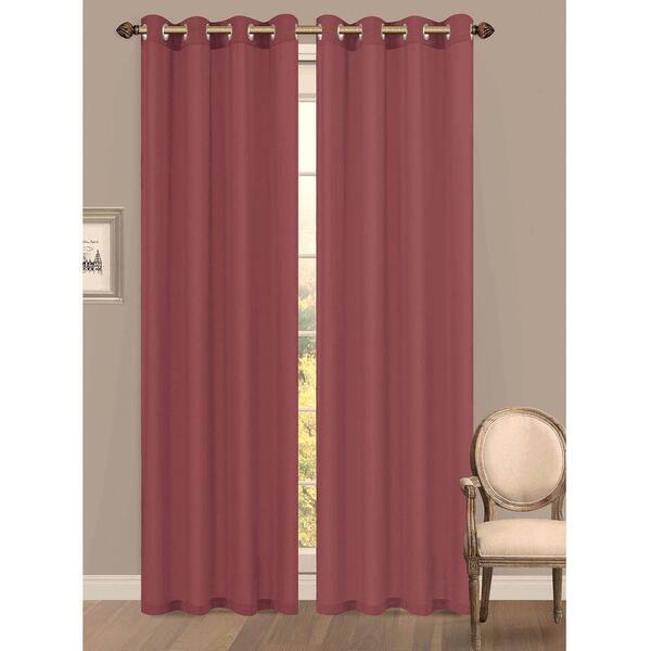 Window Elements Semi-Opaque Primavera Crushed Microfiber 55 in. W x 84 in. L Grommet Extra Wide Curtain Panel in Dusty Rose
