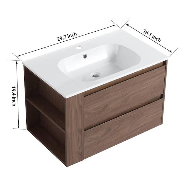 Xspracer Victoria 30 in. W x 18 in. D x 19 in. H Floating Single