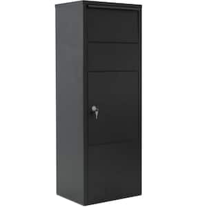 Large Package Delivery Parcel Mail Drop Box Mailbox with Lockable Storage Compartment in Black