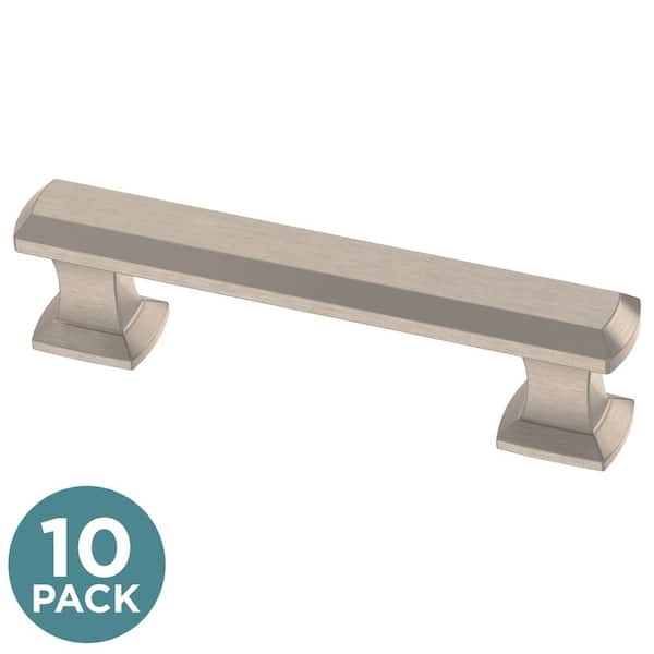 Liberty (10-Pack) Chamfered Slim Bar 3 in. (76 mm) Classic Satin Nickel Cabinet Handle Drawer Bar Pulls