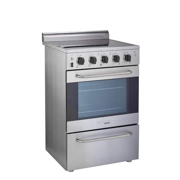 GE 24 Inch Compact Electric Range 4-Burner, Stove,Stainless Steel