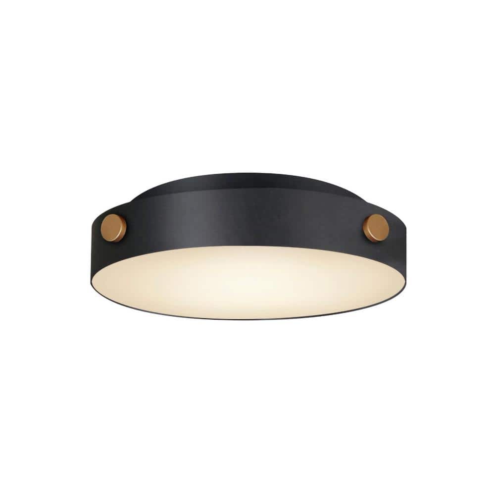 Rivet V x 12 in. 1-Light Black Integrated LED Outdoor Flush Mount Ceiling Light price history on PriceWatchPro