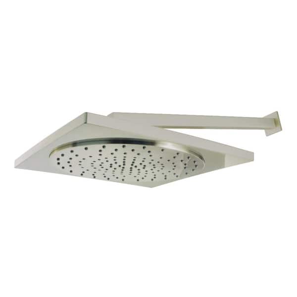 Kingston Brass 1-Spray 12 in. Single Wall Mount Fixed Rain Shower Head in Brushed Nickel