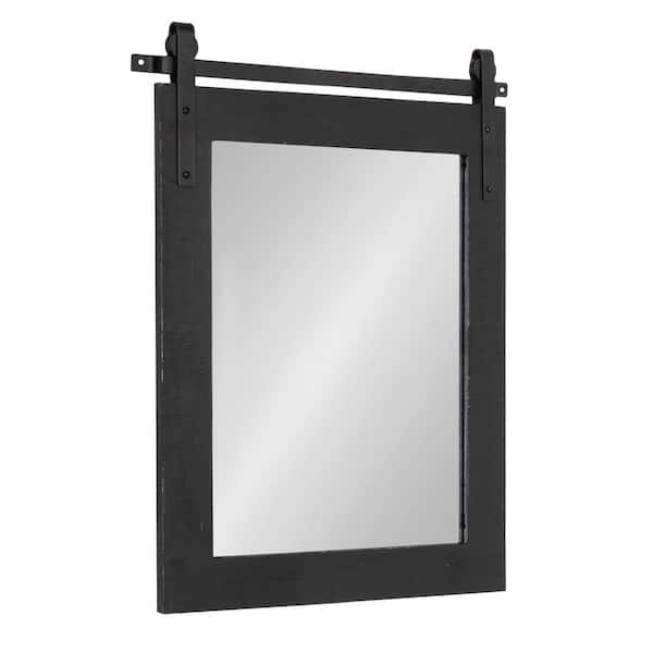 Kate and Laurel Cates 30 in. x 22 in. Classic Rectangle Framed Black Wall Mirror
