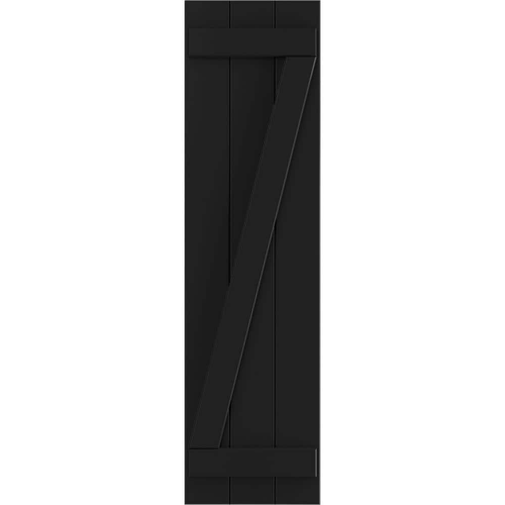 16-1/8 in. x 63 in. True Fit PVC Three Board Joined with Z-Bar Board and Batten Shutters Pair in Black price history on PriceWatchPro