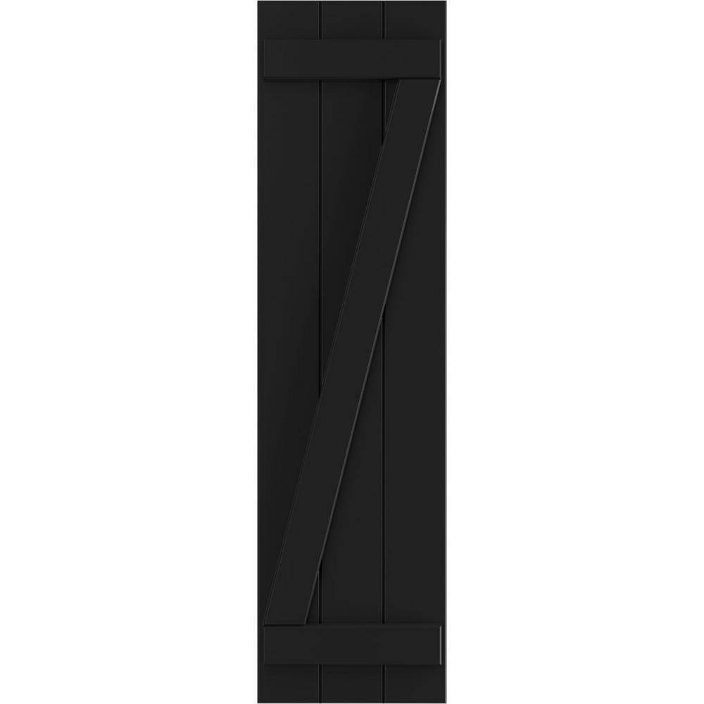 16-1/8 in. x 74 in. True Fit PVC 3-Board Joined Board and Batten Shutters with Z-Bar Pair in Black price history on PriceWatchPro