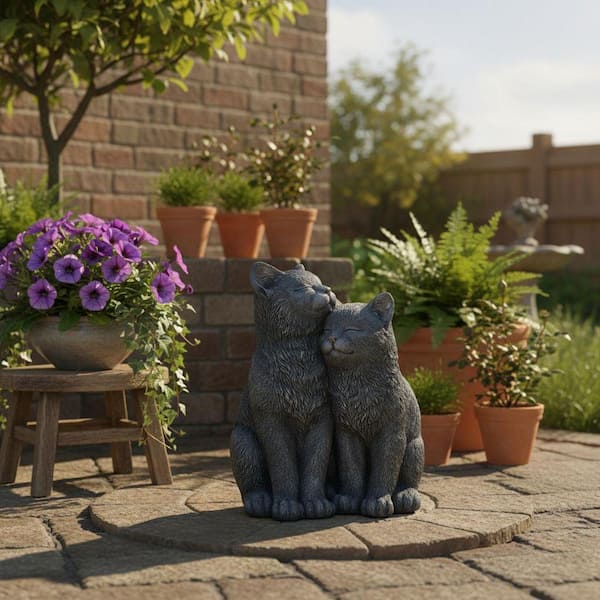 Cat Statue for Garden Couple Kitten Figurines Decor YNLIN403 - The