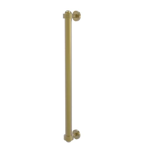 Allied Brass 18 in. Center-to-Center Refrigerator Pull with Groovy Aents in Satin Brass