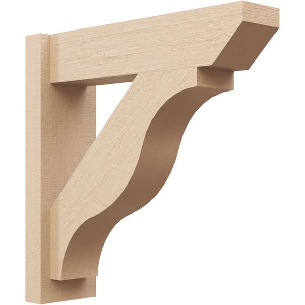Ekena Millwork 6 in. x 22 in. x 22 in. Funston Slat Rough Cedar Woodgrain Timberthane Polyurethane Outlooker, Primed Tan